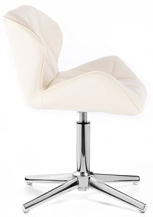 LuxuryForm DESIGN Stolička MILANO na striebornom kríži - krémová
