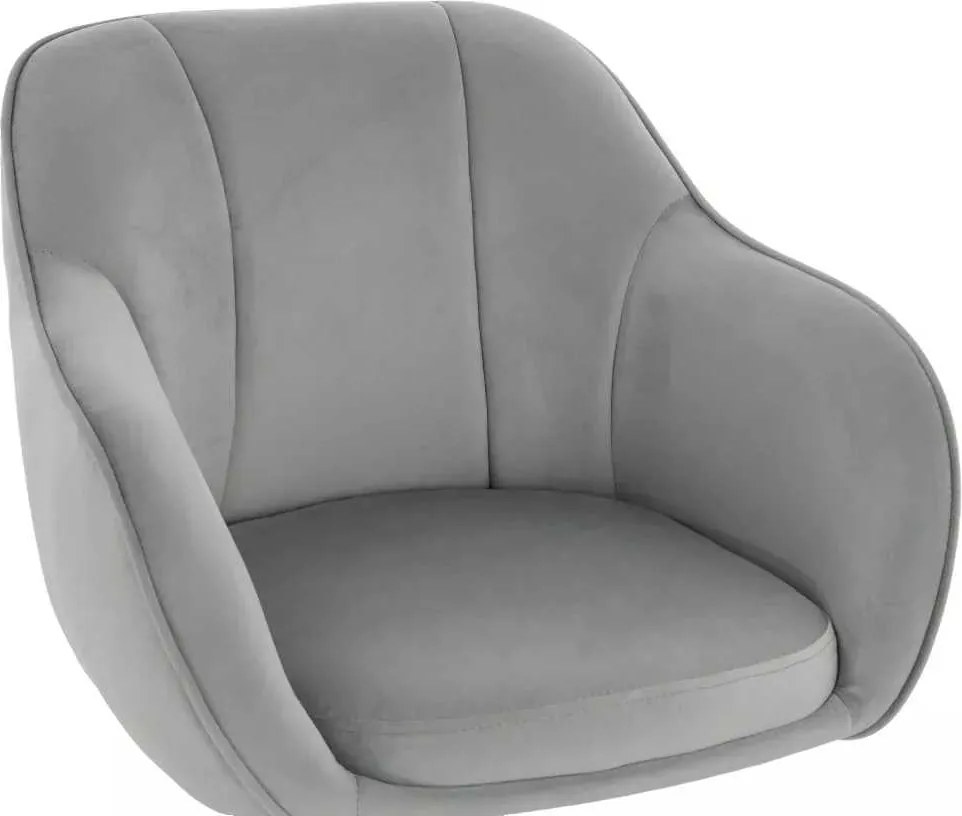 LuxuryForm DESIGN Stolička AVOLA VELUR na striebornom tanieri - svetlo šedá