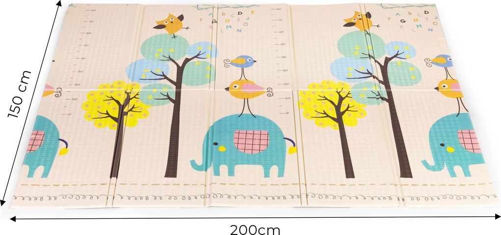 Detská penová podložka 200x150 cm vzdelávacia obojstranná skladacia rastová abeceda ECOTOYS