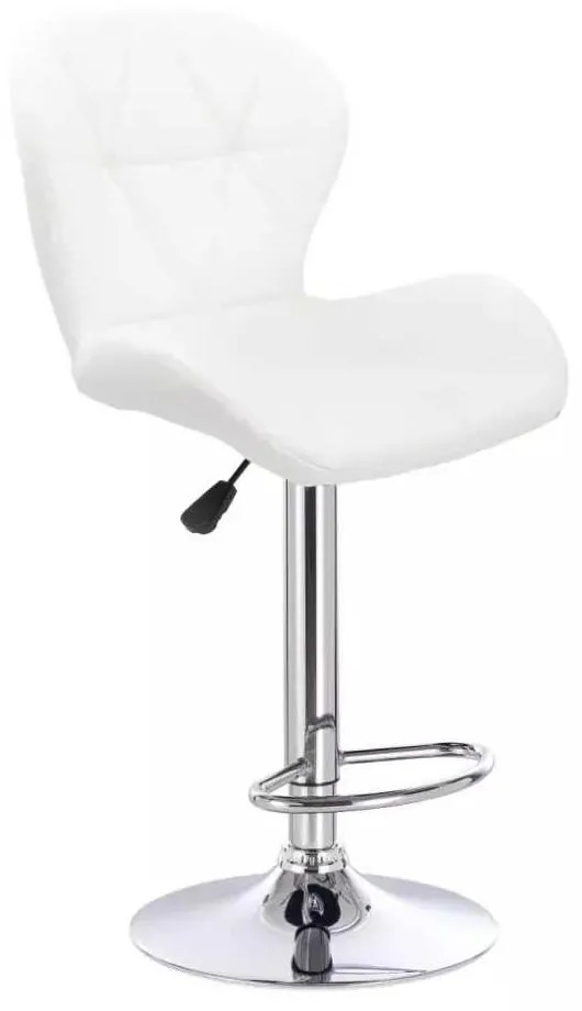 LuxuryForm DESIGN Barová stolička LIVIO na striebornom tanieri - biela