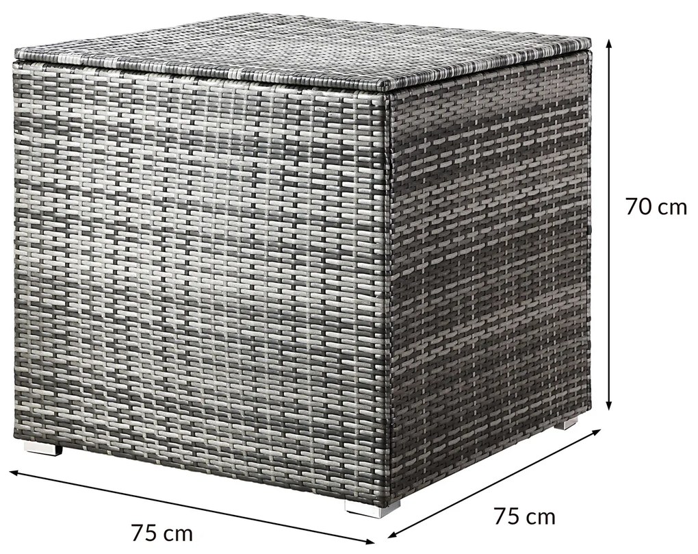 InternetovaZahrada Úložný box 75x75x70 cm - šedý