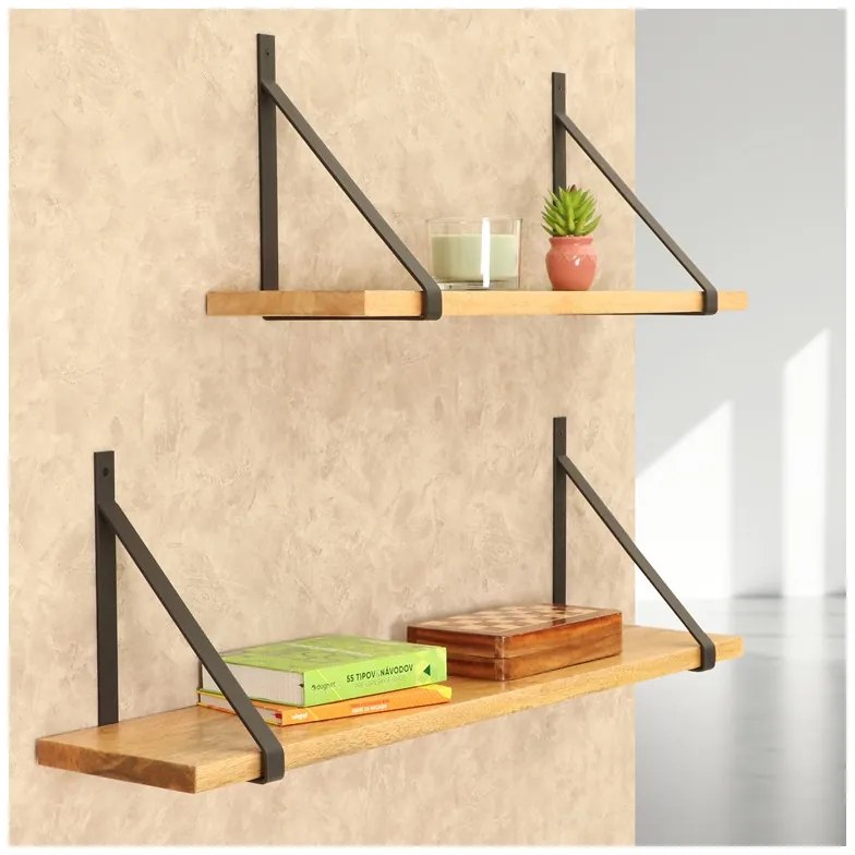 Polica na stenu s konzolou Mila 75 cm MANGO