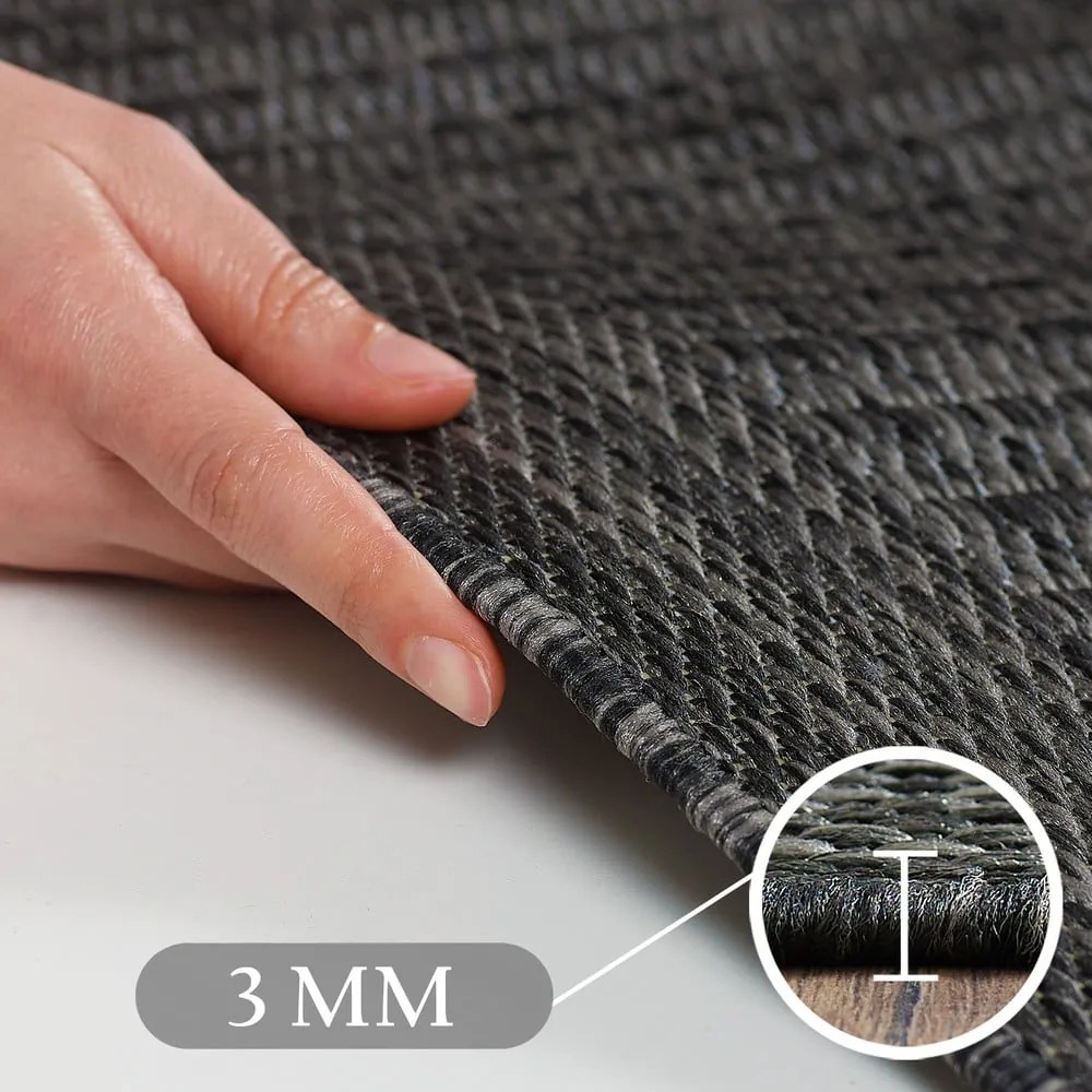 Tmavosivý okrúhly vonkajší koberec ø 160 cm Giza – Ayyildiz Carpets