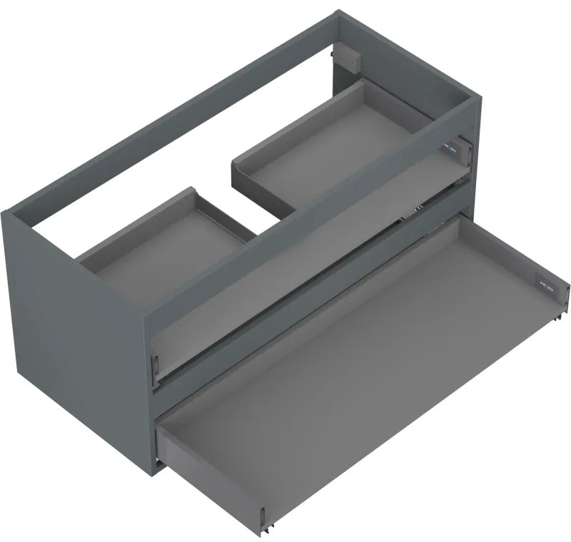 Mexen Box-A, závesná skrinka 100 cm, 2 zásuvky, grafitová matná, 91AX0-1000-470-2-66