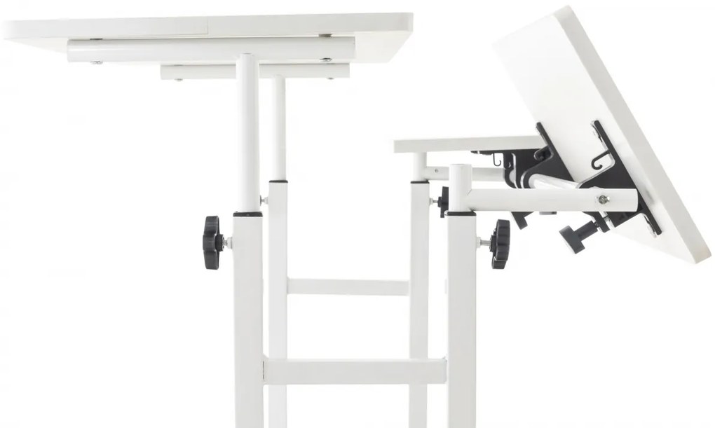 Písací stôl Telford - v64-94 x 80 x 59 cm - Biela