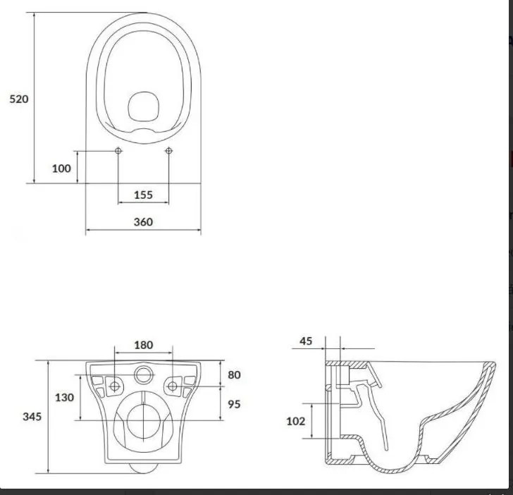 Cersanit Larga Oval CleanOn - závesná wc misa so SLIM sedátkom z duroplastu, biela, S701-472
