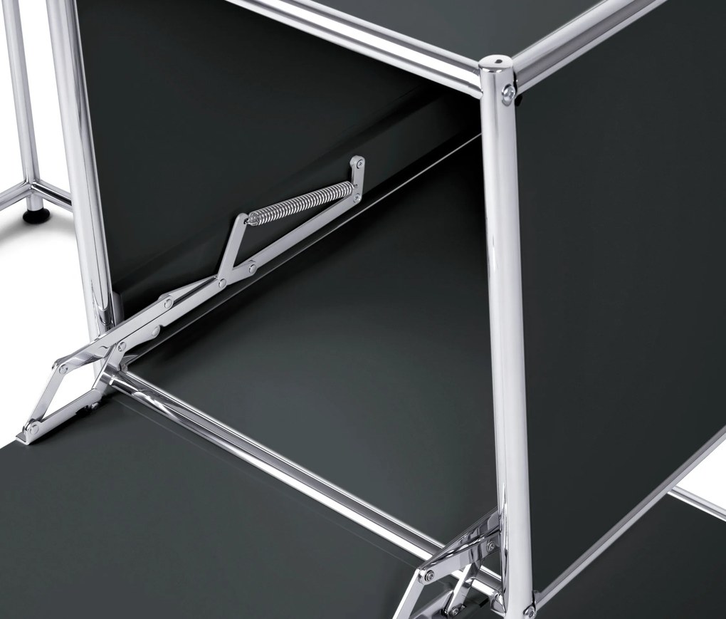 Kovový písací stôl »CN3« s výklopnými dvierkami, čierny