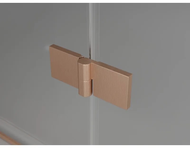 Mexen Mist H T, sprchový kút s výklopnými dverami pravý 80 x 85 cm, číre sklo, medená matná, 8A5T-080-085-65-00-P