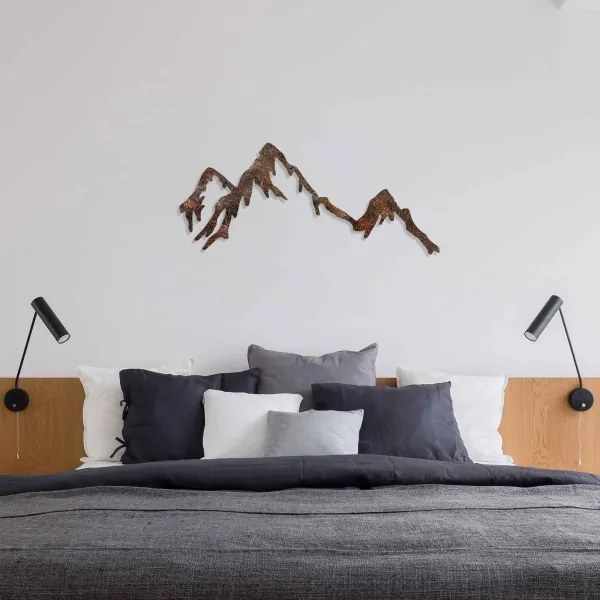 Nástenná dekorácia 45x70 cm hory kov