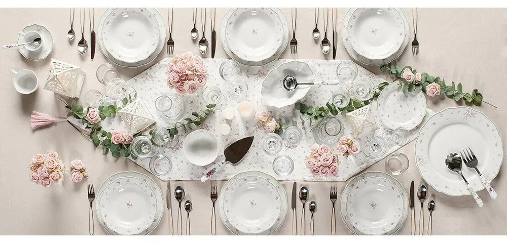 18-dielna súprava porcelánových tanierov Brandani Nonna Rosa