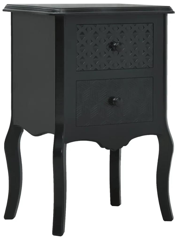 vidaXL Nočný stolík čierny 43x32x65 cm MDF