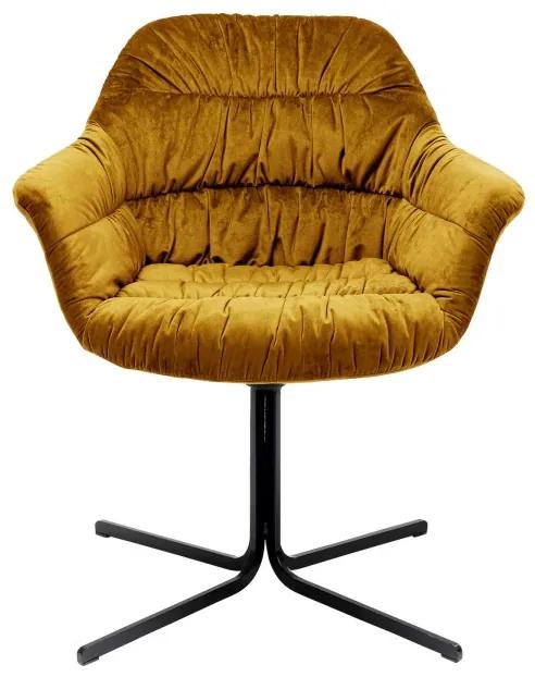 Otočná stolička Colmar žltá 79 × 66 × 64 cm KARE DESIGN