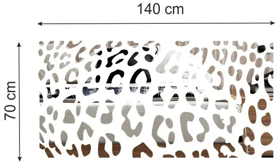 Obdĺžnikové dekoračné zrkadlo s leopardím motívom