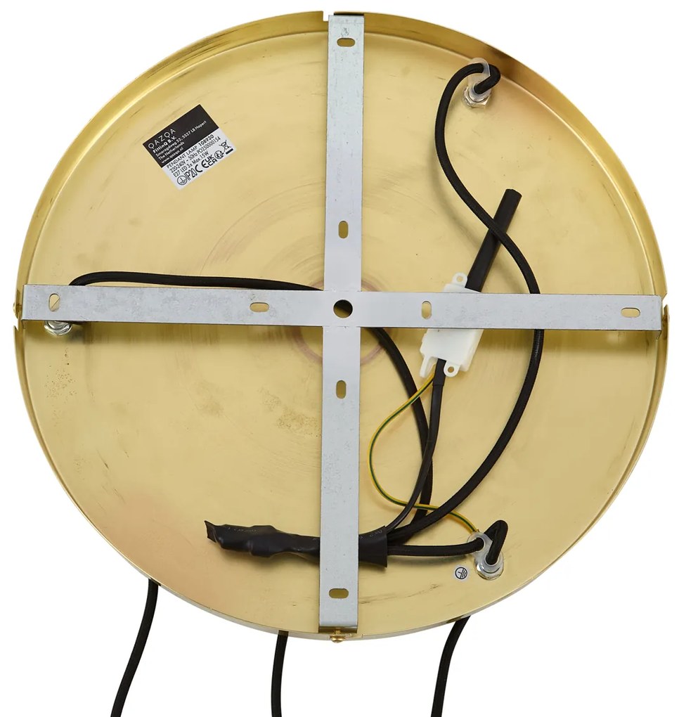 Moderné závesné svietidlo zlaté s jantárovým sklom 3-svetlá - Traditional