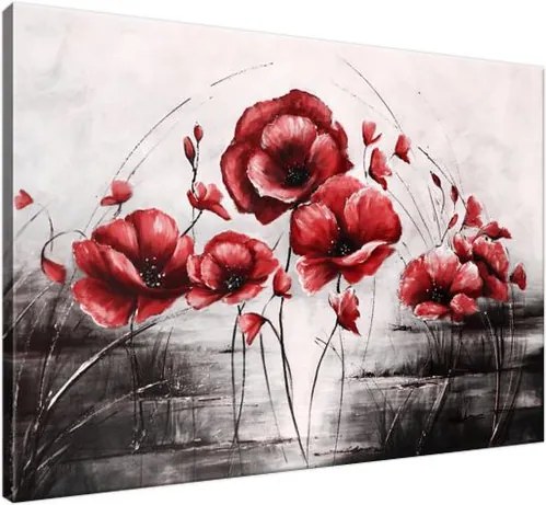 Ručne maľovaný obraz Červené Vlčie maky 100x70cm RM2452A_1Z