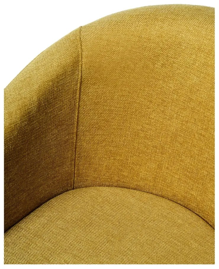 Čalúnené jedálenské kreslo s podrúčkami v horčicovej farbe Easton – Unique Furniture