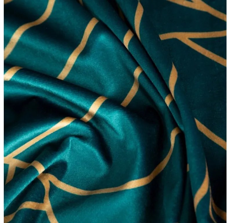 DECOREUM Potlačený zamatový záves 140 cm x 250 cm grafitová 100 % polyester Rozmer varianty: 140 cm x 250 cm, Farba varianty: Tmavo tyrkysová 104671