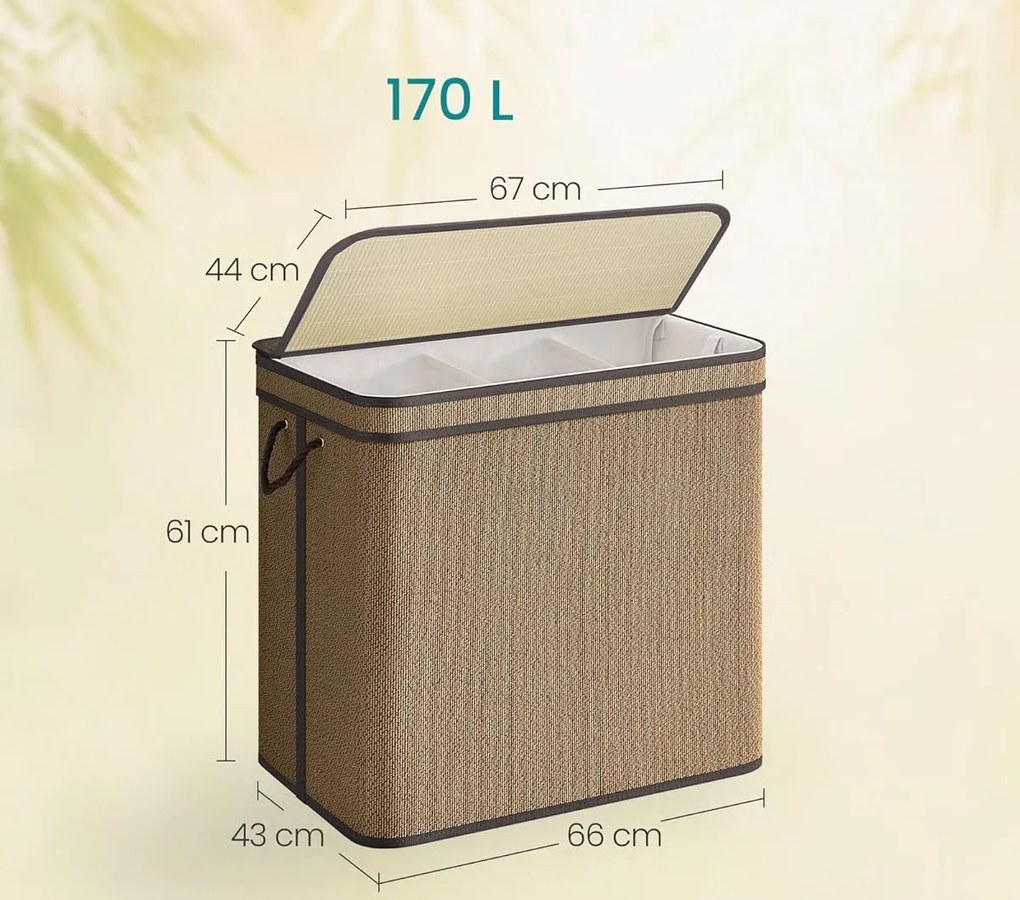 Koš na prádlo Melly170 l hnědý