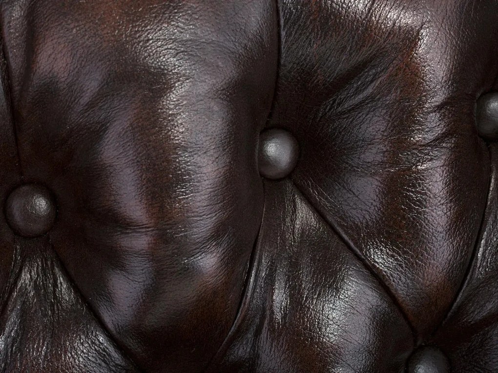 furniture-nabytek.cz - Kreslo ušák Chesterfield Pittsfield z pravej kože, hnedé – 89×79×104 cm