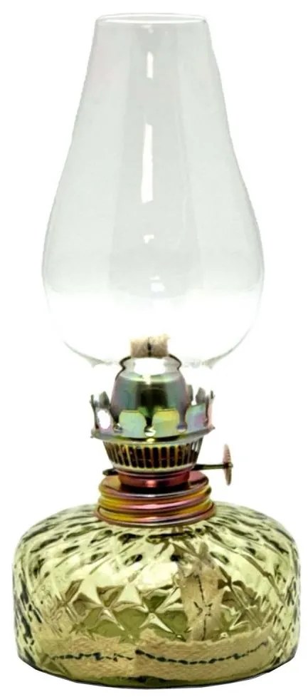 Petrolejová lampa JOSEFÍNA 22 cm lesná zelená
