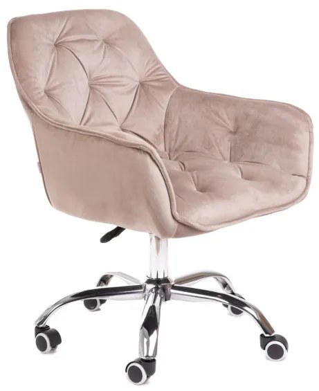 Kancelárska stolička FLOSSI zamatová béžová ALL 859279