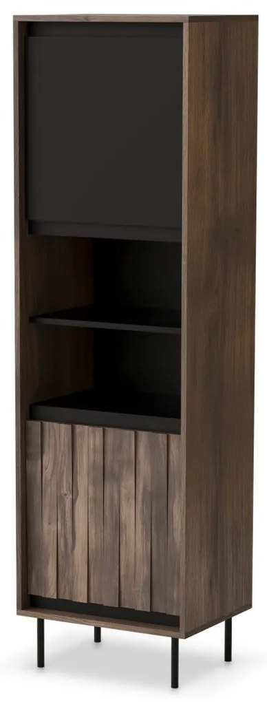 Vitrína Swing 53 cm orech/čierna