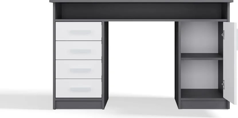 Písací stôl ADA 125 cm antracit/biely