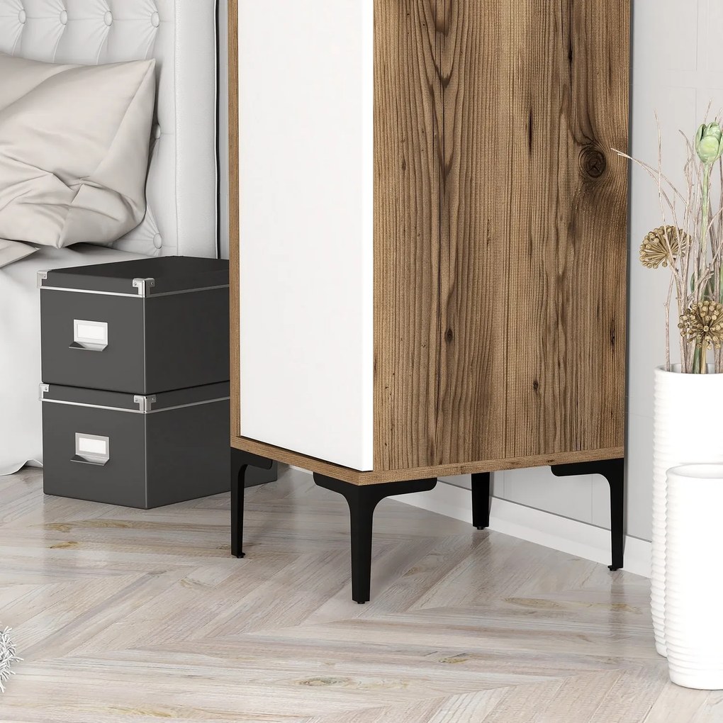 Šatníková skriňa Kiara S (orech + biela). Akcia -10%. Vlastná spoľahlivá doprava až k Vám domov. 1088408