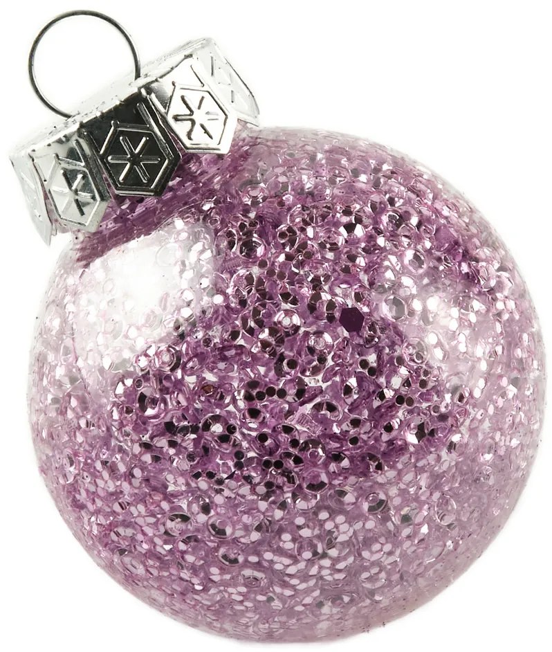 DECOLED Sada ozdob, prům. 6 cm, fialová
