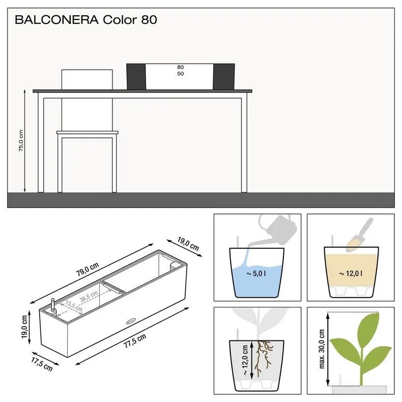 Lechuza Balconera Color 80 nutmeg komplet