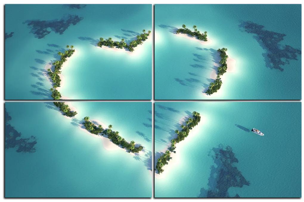 Obraz na plátne - Ostrov v tvare srdca 1136E (90x60 cm)