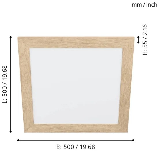 Eglo 99471 - LED Stropné svietidlo PIGLIONASSO LED/20W/230V 500x500 mm