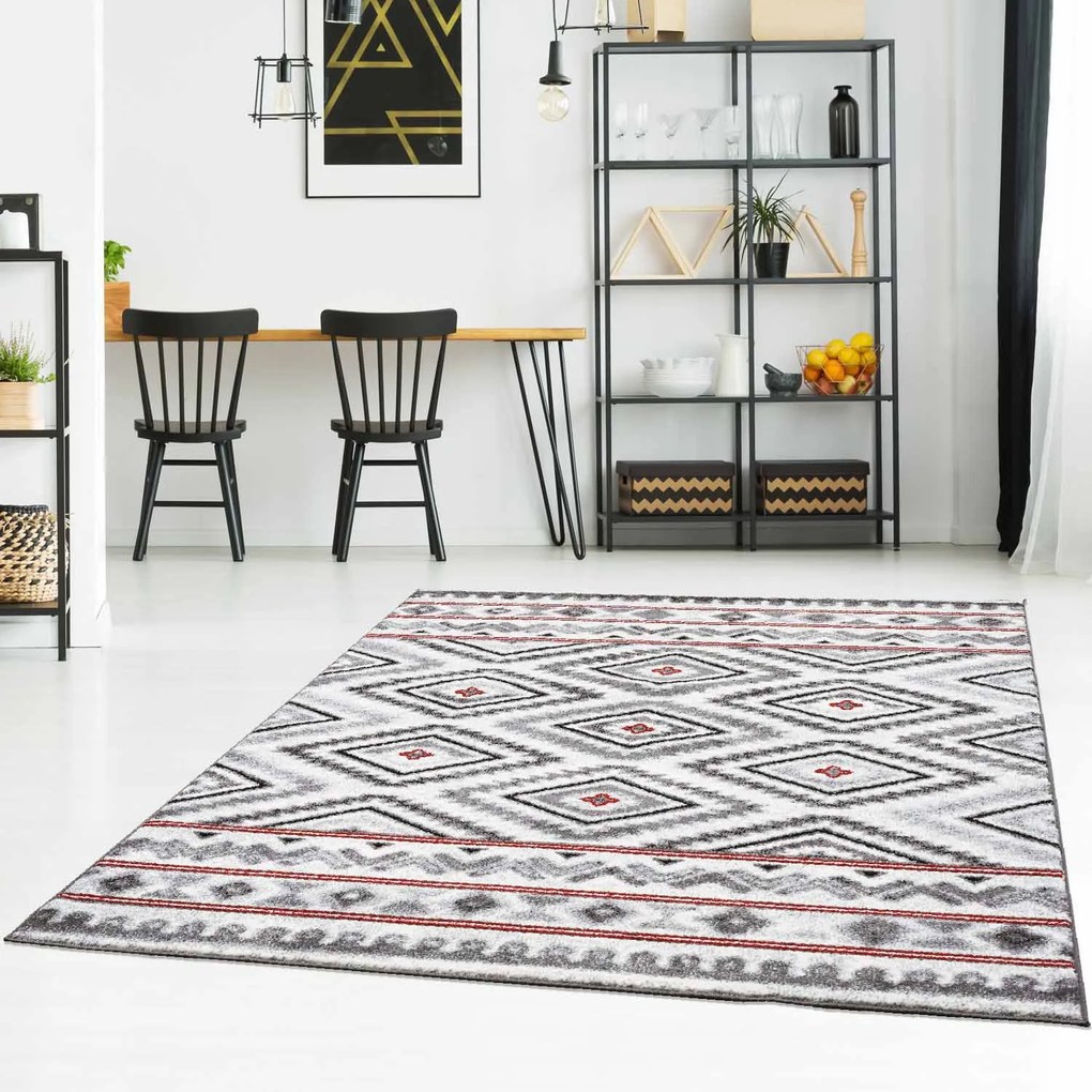 Dekorstudio Moderný koberec MODA SOFT sivo červený 1129 Rozmer koberca: 120x160cm