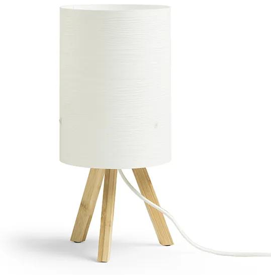 RENDL R13286 RUMBA stolná lampa, dekoratívne biele PVC/drevo