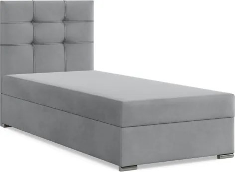 Čalúnená posteľ ELDA Velvet 90×200 cm svetlosivá
