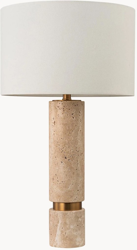 Travertínová stolová lampa Ring