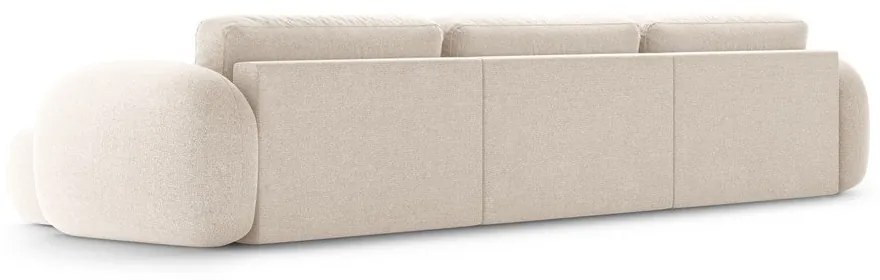 Krémovobiela ženilková rozkladacia/s úložným priestorom rohová pohovka (do tvaru "U") Tonale – Cosmopolitan Design