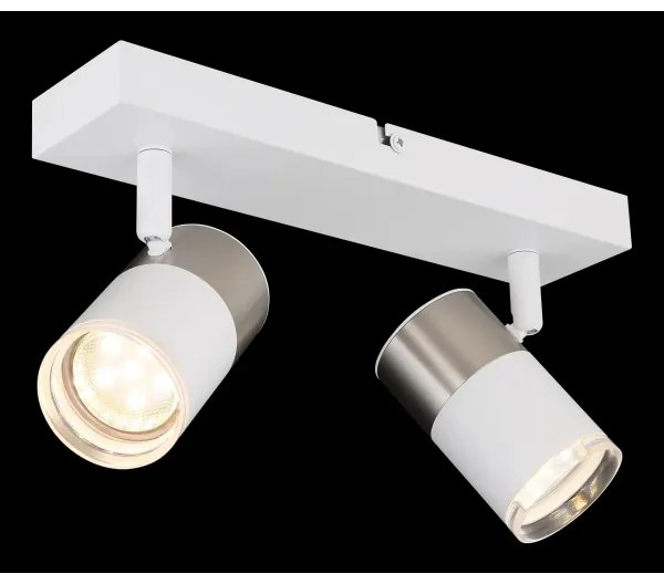 Globo 57851-2 - Bodové svietidlo BRISBON 2xGU10/25W/230V biela/chróm
