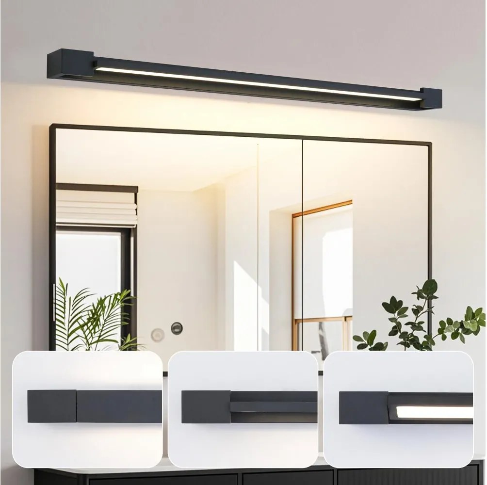 BRILAGI - LED osvetlenie kúpeľňového zrkadla AQUA LINE LED/20W/230V 80 cm IP44 čierna