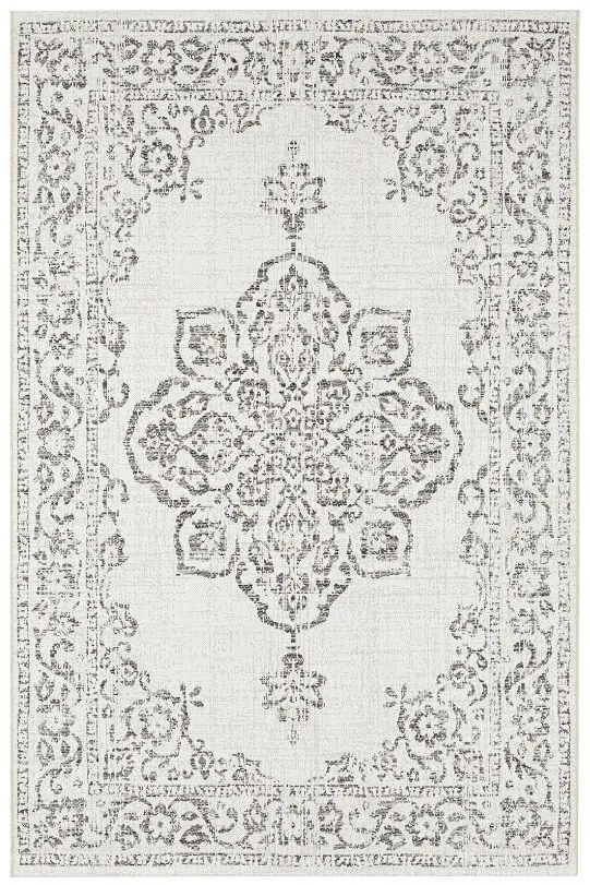 Hanse Home, Kusový koberec Beach 103855 Cream / Grey / Anthracite – na von aj na doma, 80x150, béžová, biela, chodba / predsieň