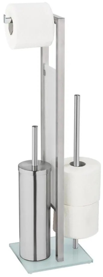 Wenko 25399100 - WC kefa RIVALTA 18x70 cm strieborná/biela/čierna WE0164