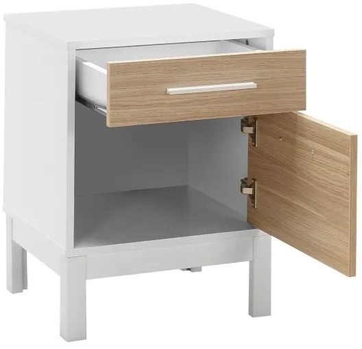 Nočný stolík 60x45 cm biela/hnedá