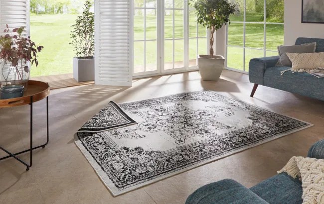 Obojstranný koberec Hanse Home Twin Supreme Borbon čierny / krémový