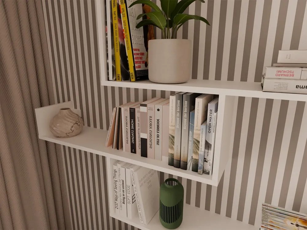 Sada 3 ks nástenných políc KOBI biela