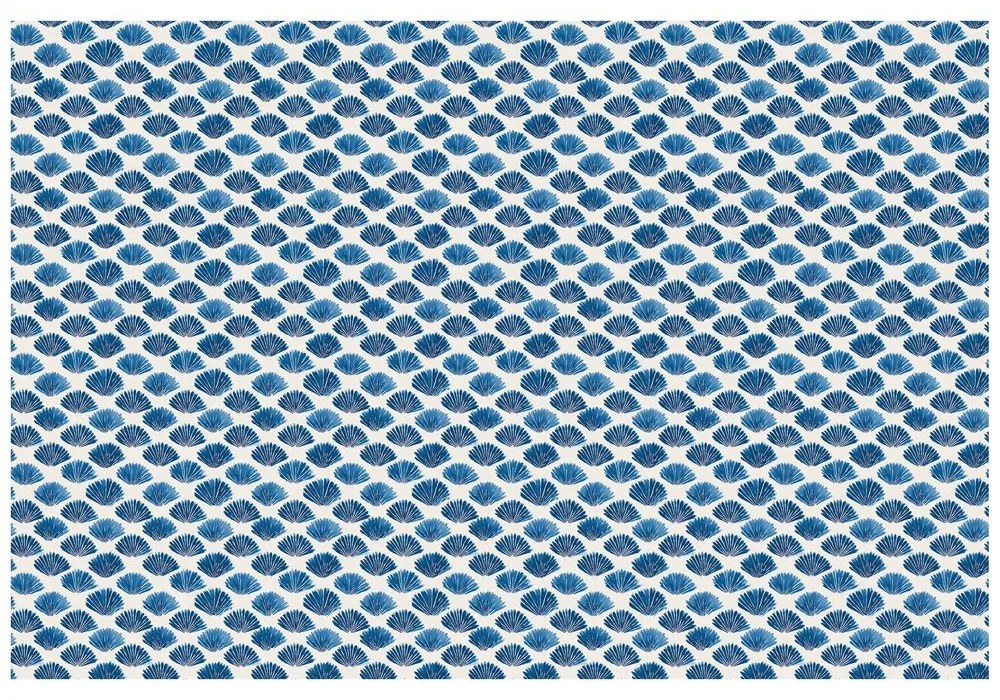 Samolepiaca tapeta modré mušle na bielom pozadí