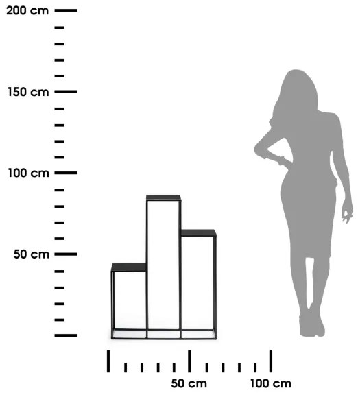 Stojan na kvety 80x60 cm čierna