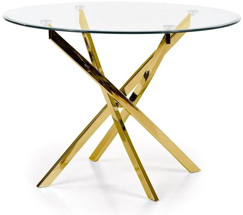 Stôl Raymond 100 Sklo/Oceľ – Bezfarebný/Zlatá