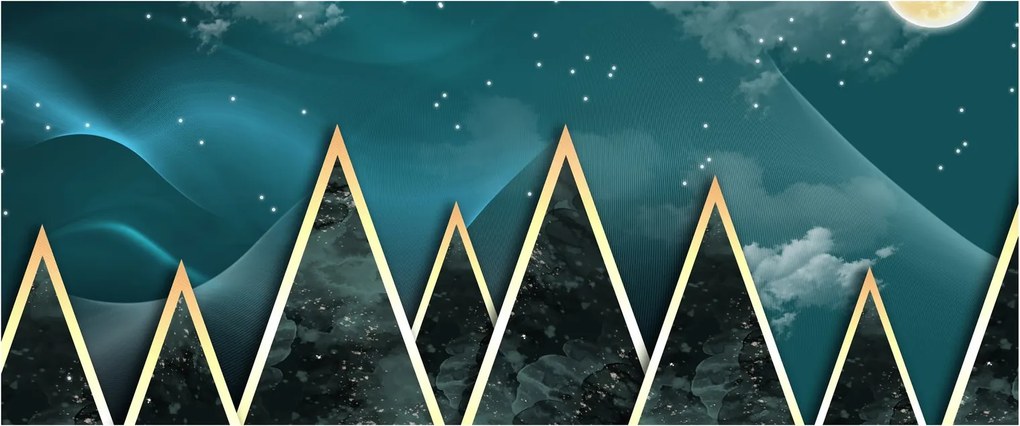 Obraz - Spln nad zlatými horami (120x50 cm)
