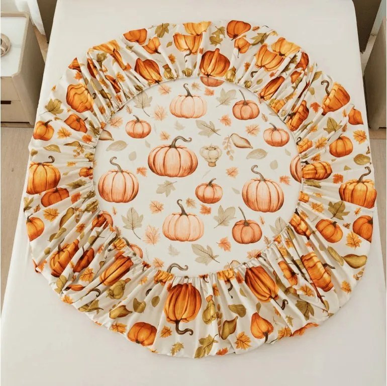 Napínacia obliečka z mikrovlákna AUTUMN PUMPKINS farebná 180x200 cm