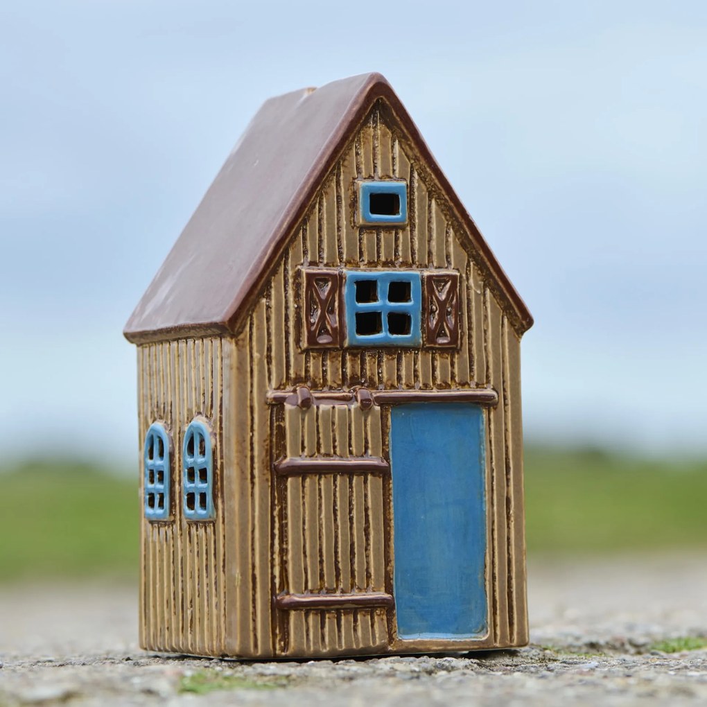 Ib Laursen Kameninový svietnik Visby blue barn door